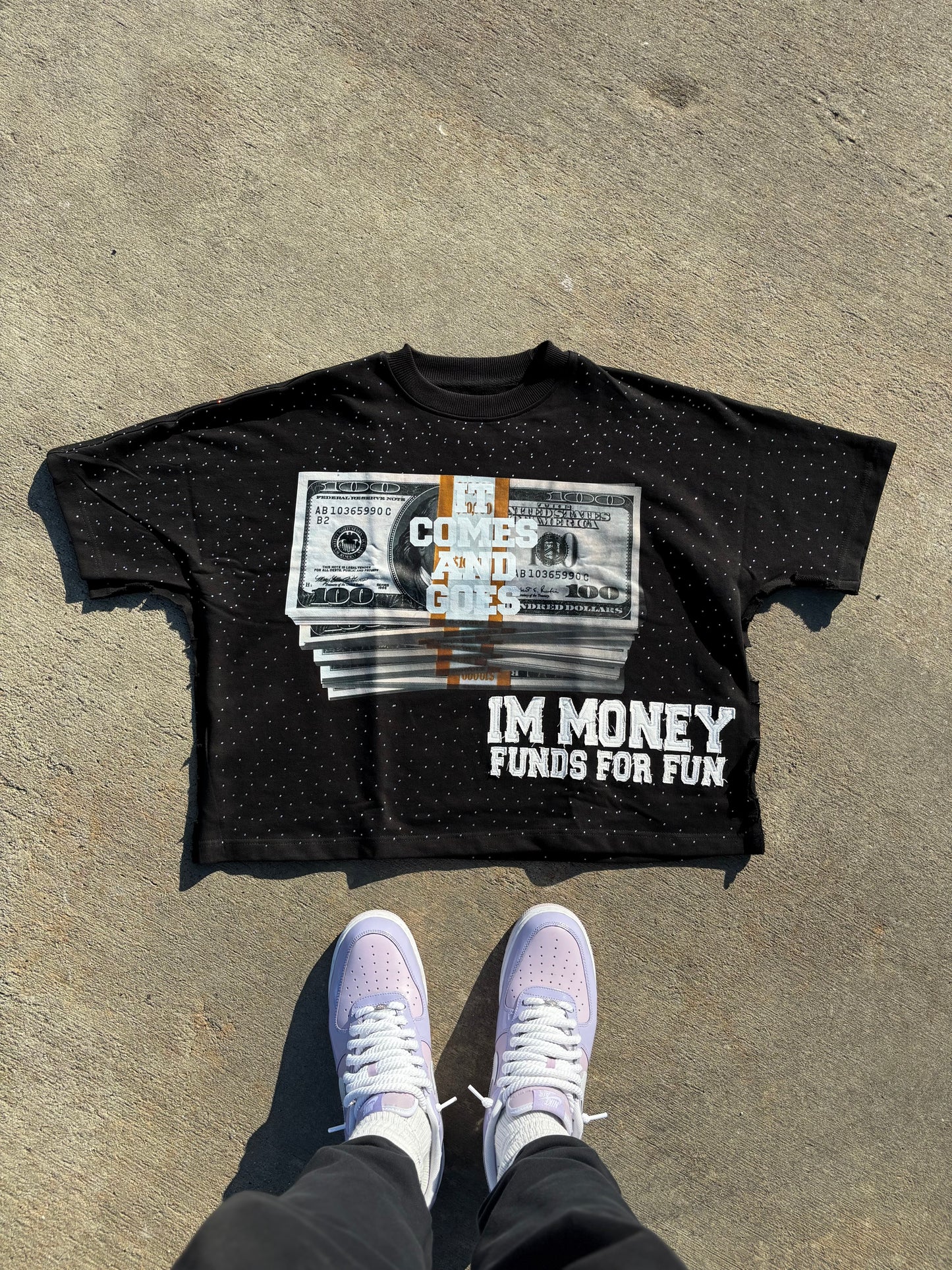 “MONEY MOTIVATION” (BLACK) DROP SHOULDER BOXY TEE
