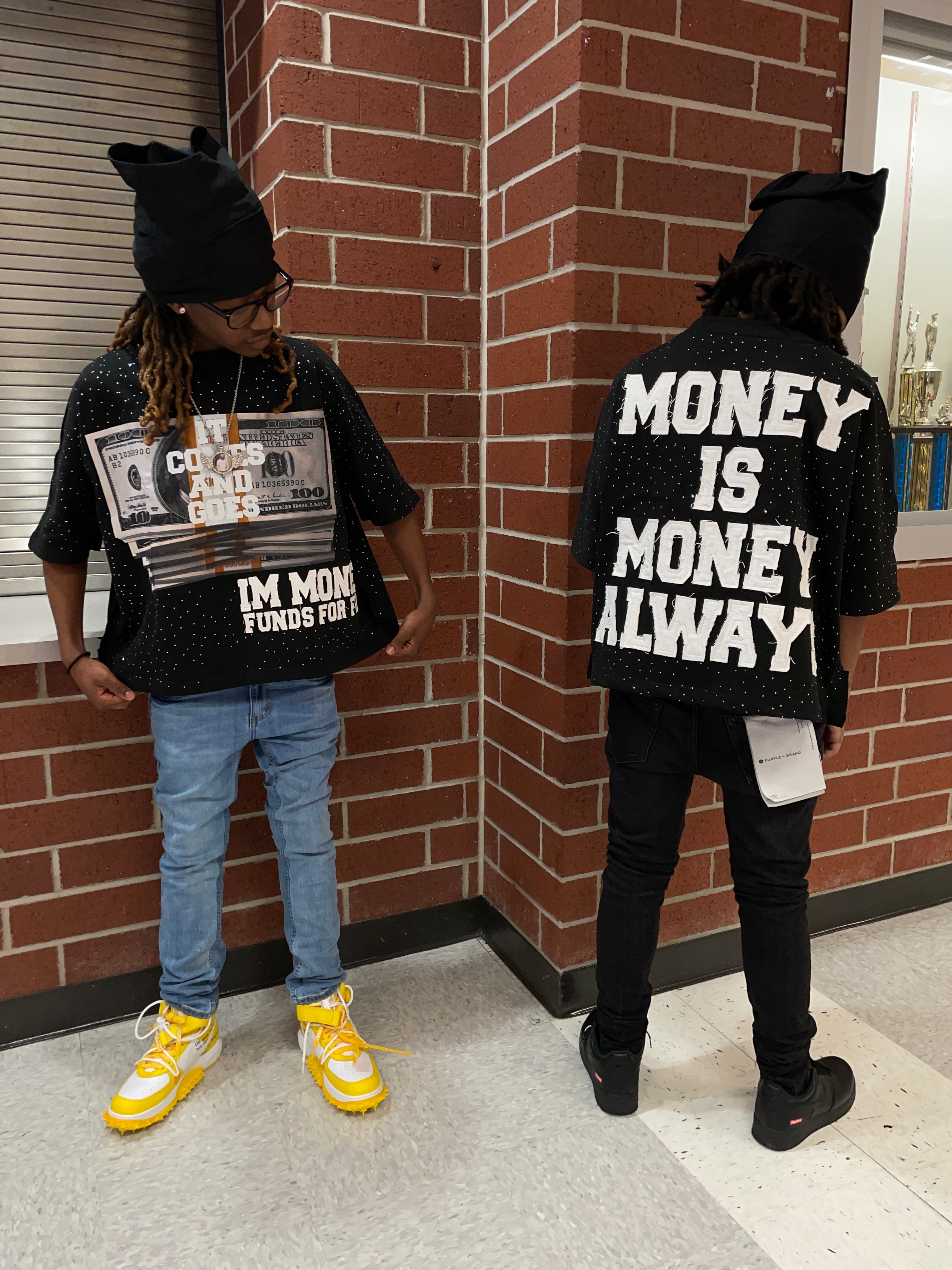 Money Motivation Black Boxy Tee