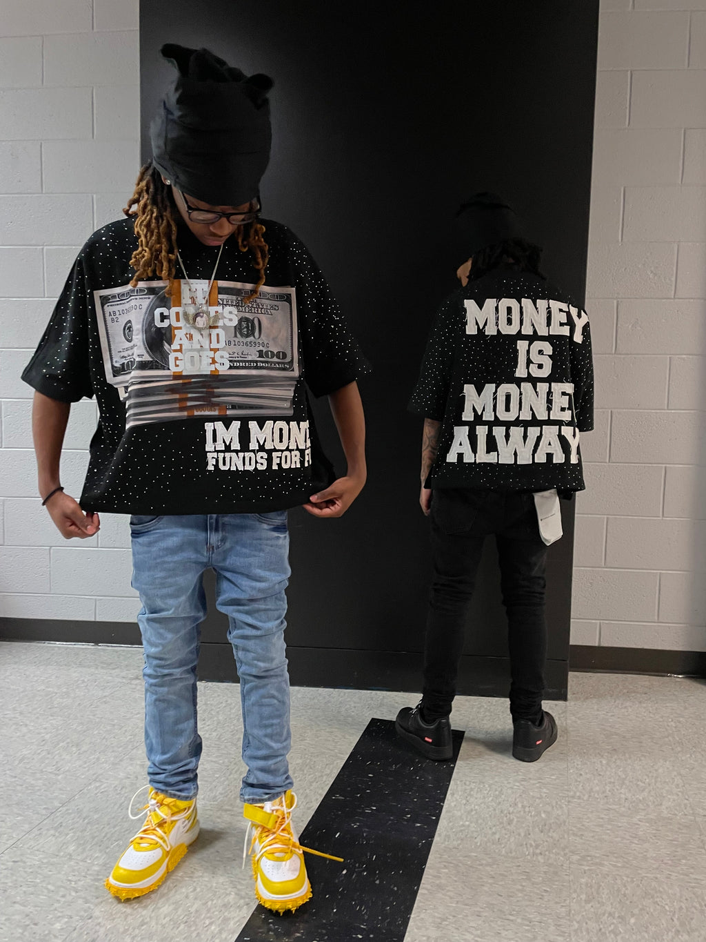 Money Motivation Black Boxy Tee