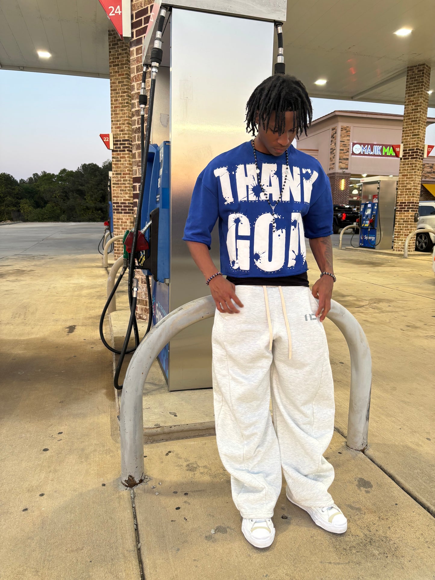 “RULE #1” (BLUE) DROP SHOULDER TEE