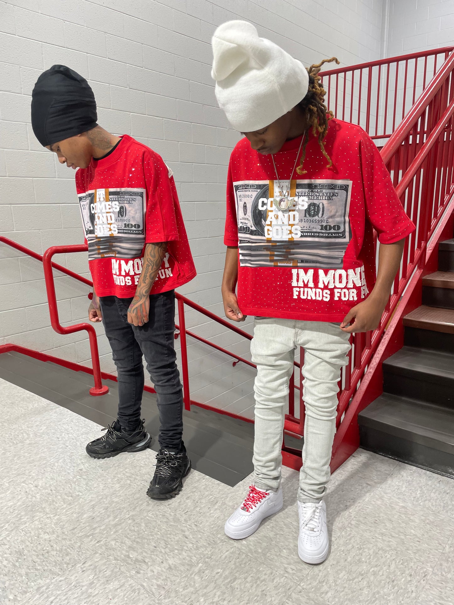 “MONEY MOTIVATION” (RED) DROP SHOULDER BOXY TEE