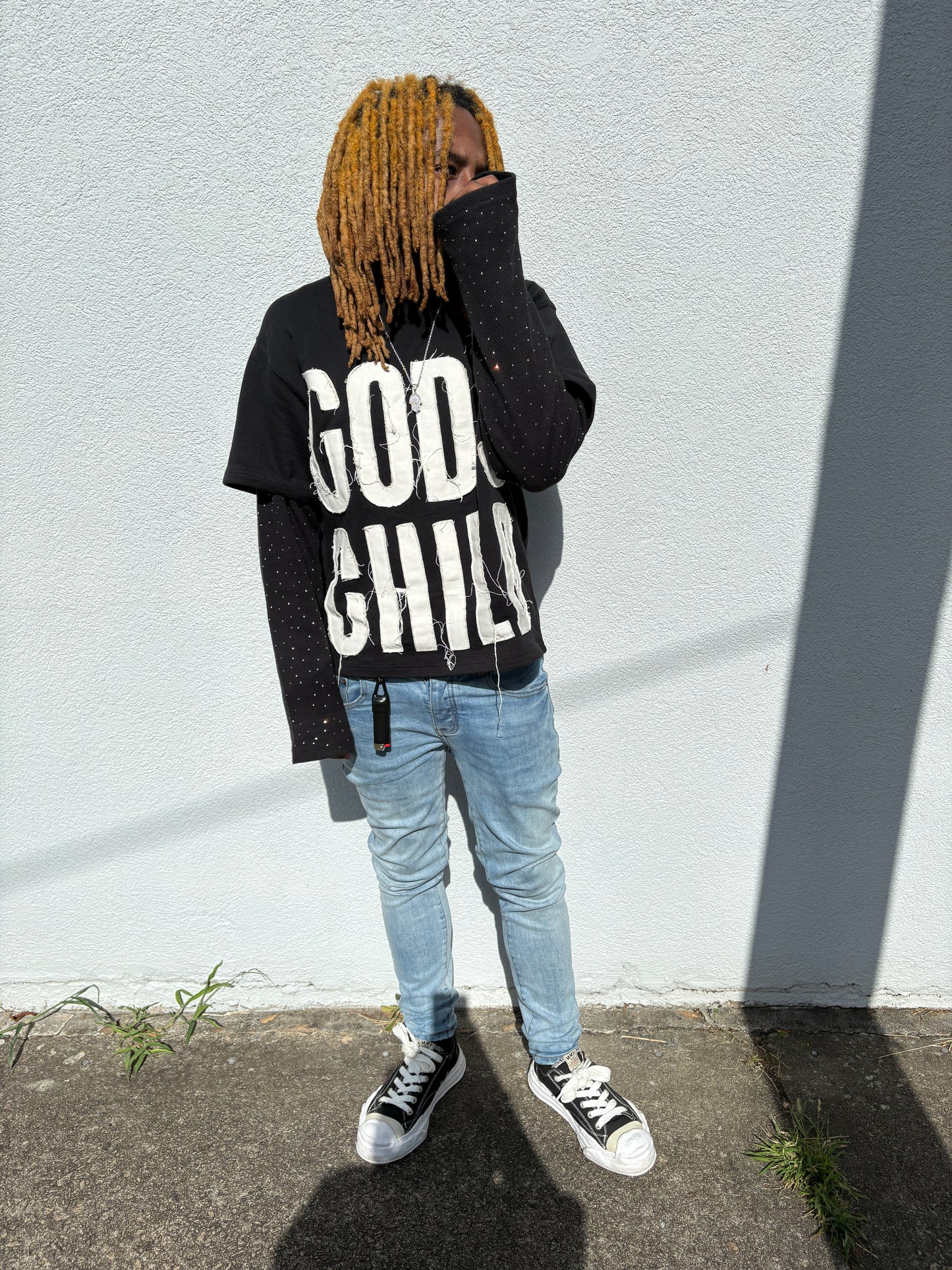 “GOD CHILD” (BLACK) DOUBLED LAYERED LONG SLEEVE TEE