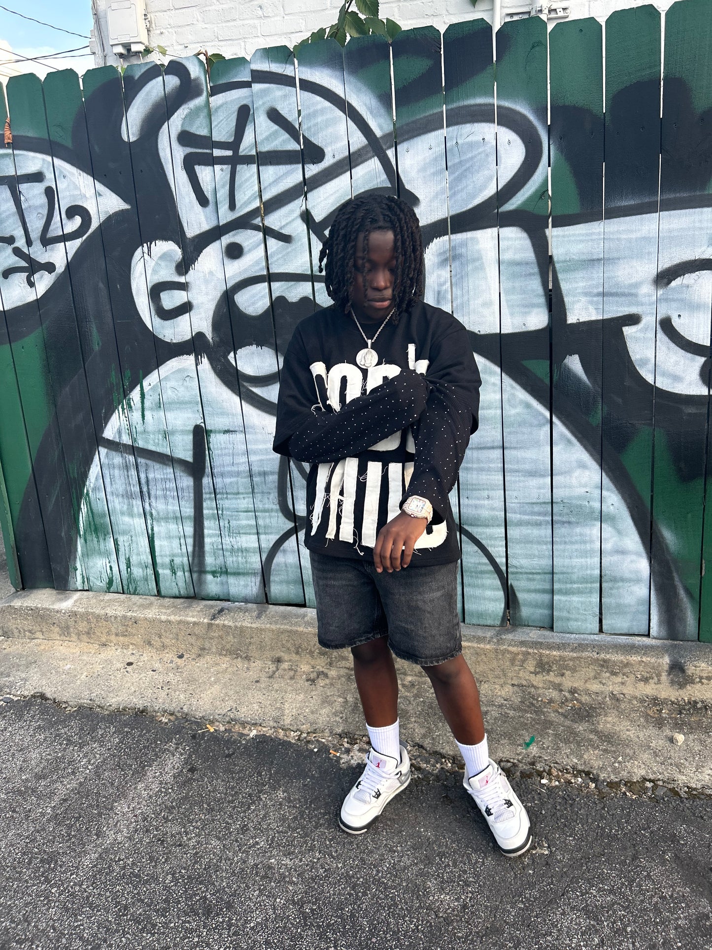 “GOD CHILD” (BLACK) DOUBLED LAYERED LONG SLEEVE TEE