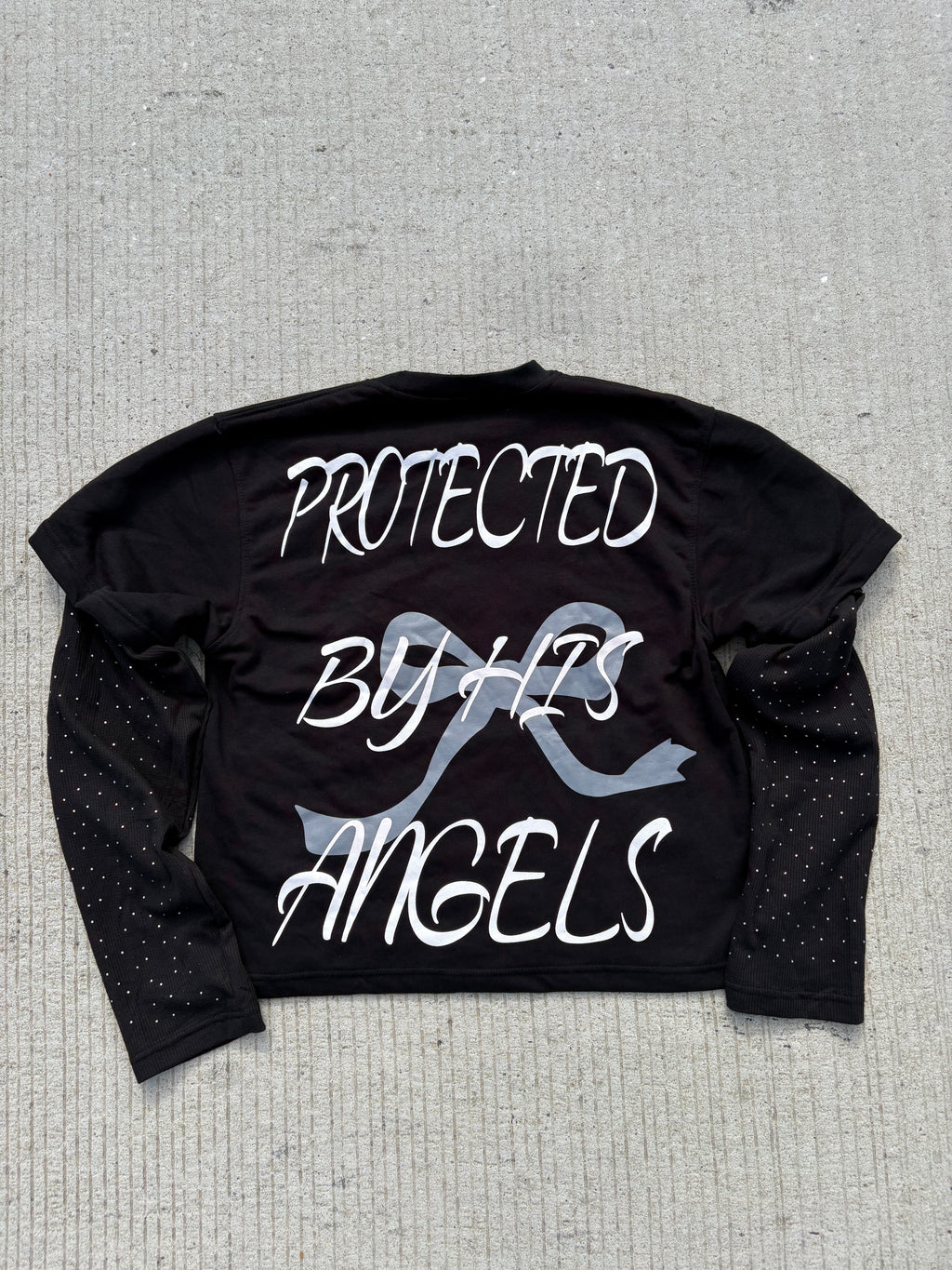 GOD CHILD” thermal Rinestone sleeve tees