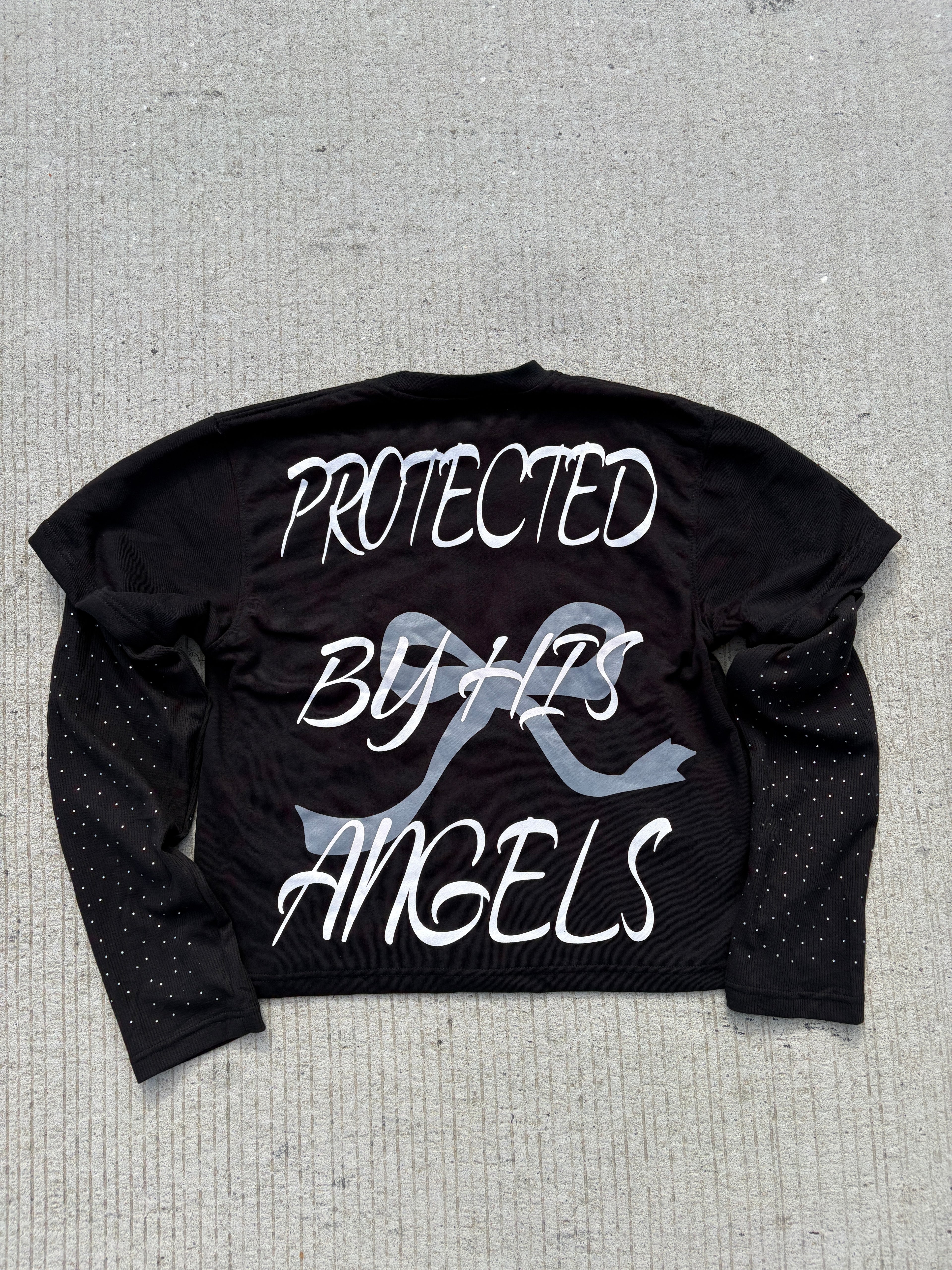 GOD CHILD” thermal Rinestone sleeve tees