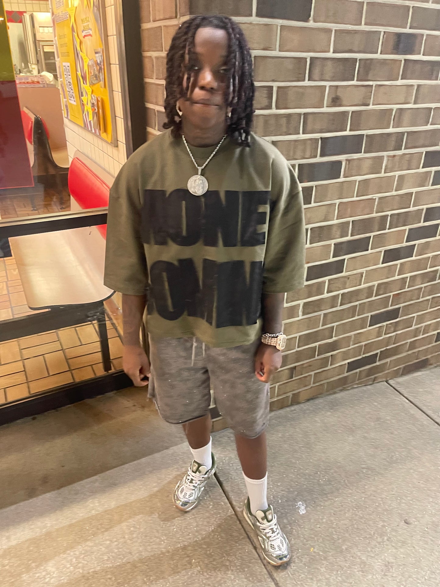 “MONEY COMING” (GREEN) DROP SHOULDER OVERSIZED TEE