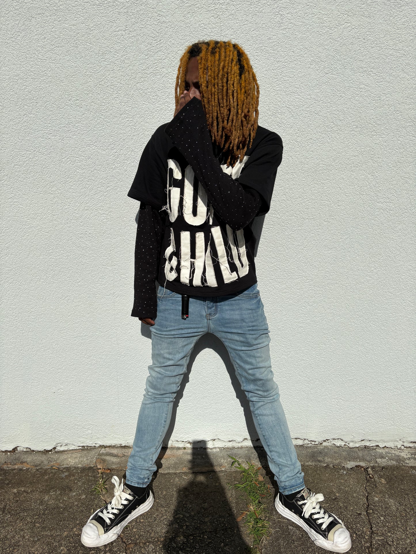 “GOD CHILD” (BLACK) DOUBLED LAYERED LONG SLEEVE TEE