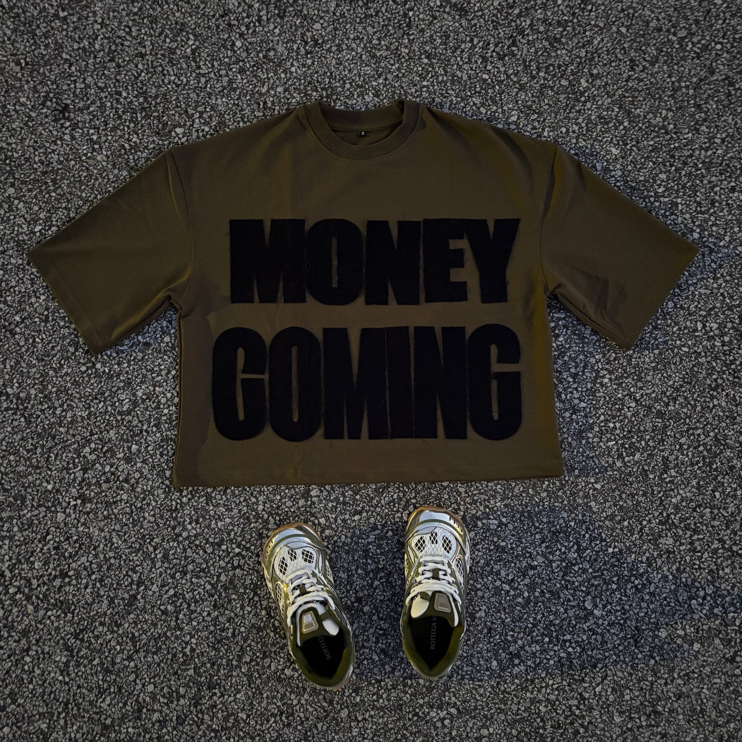 “MONEY COMING” (GREEN) DROP SHOULDER OVERSIZED TEE