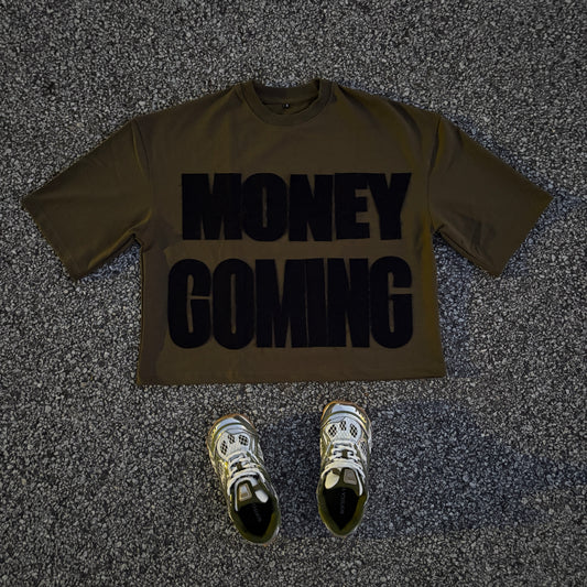 “MONEY COMING” (GREEN) DROP SHOULDER OVERSIZED TEE