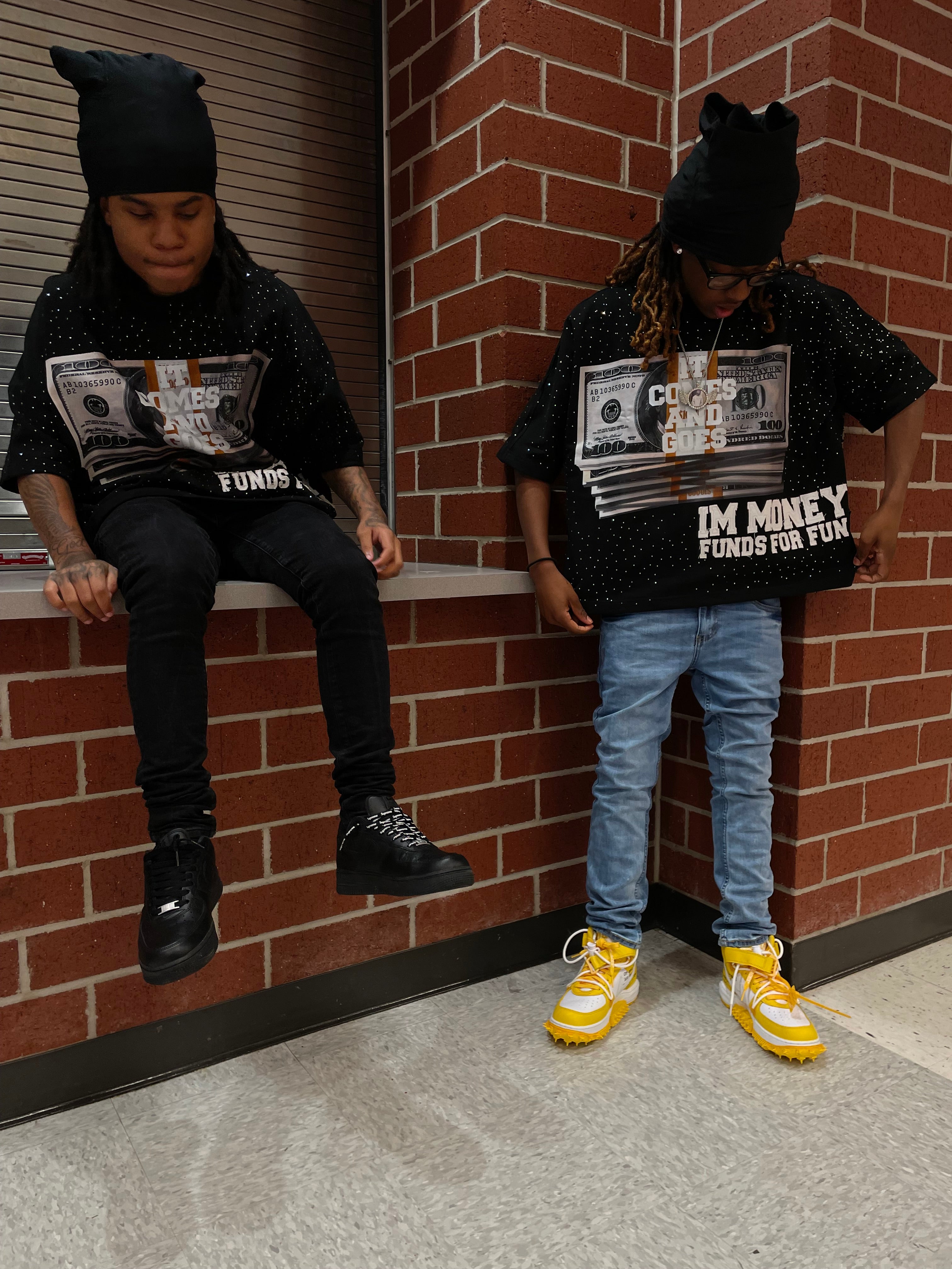 Money Motivation Black Boxy Tee