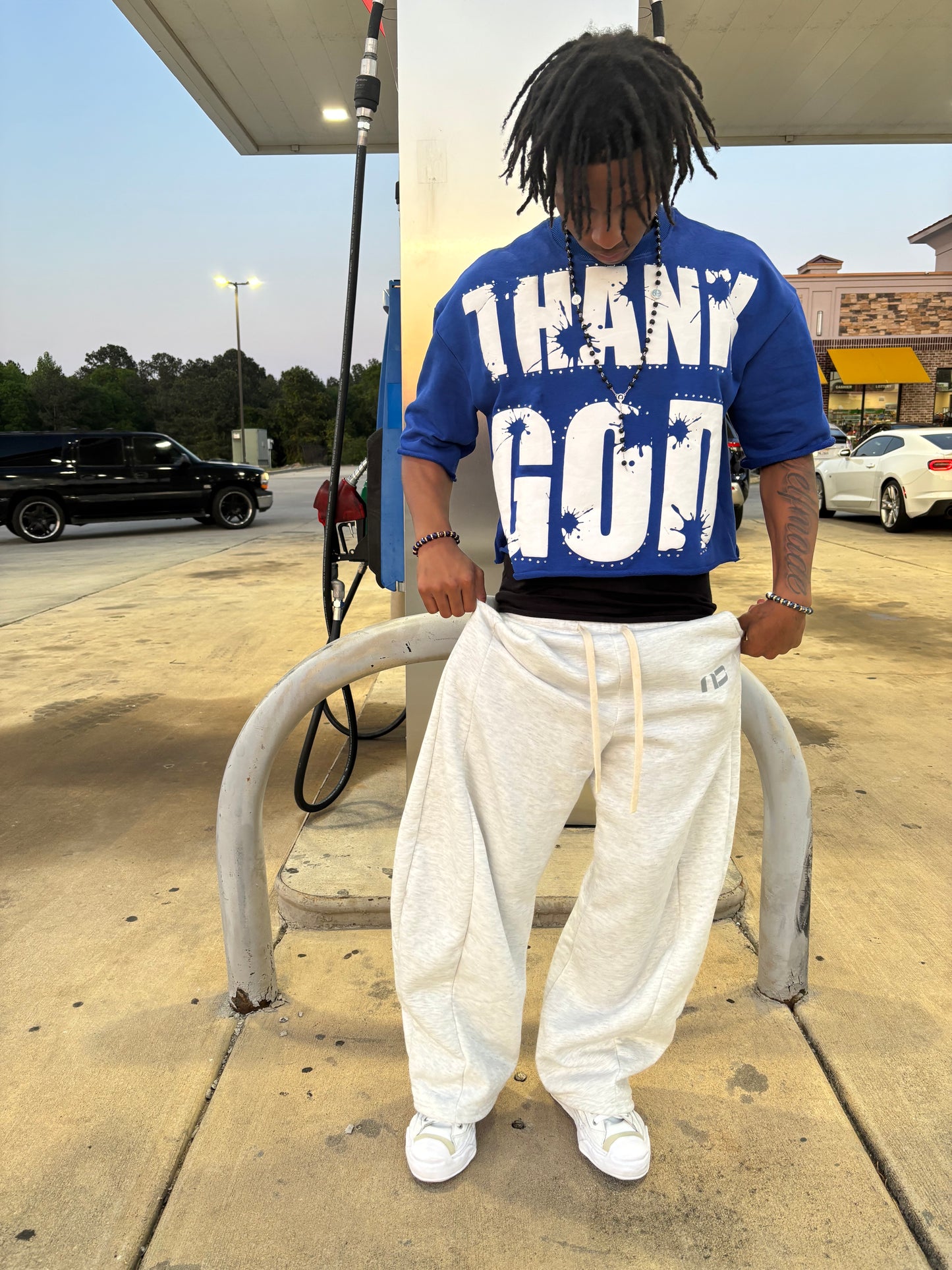 “RULE #1” (BLUE) DROP SHOULDER TEE