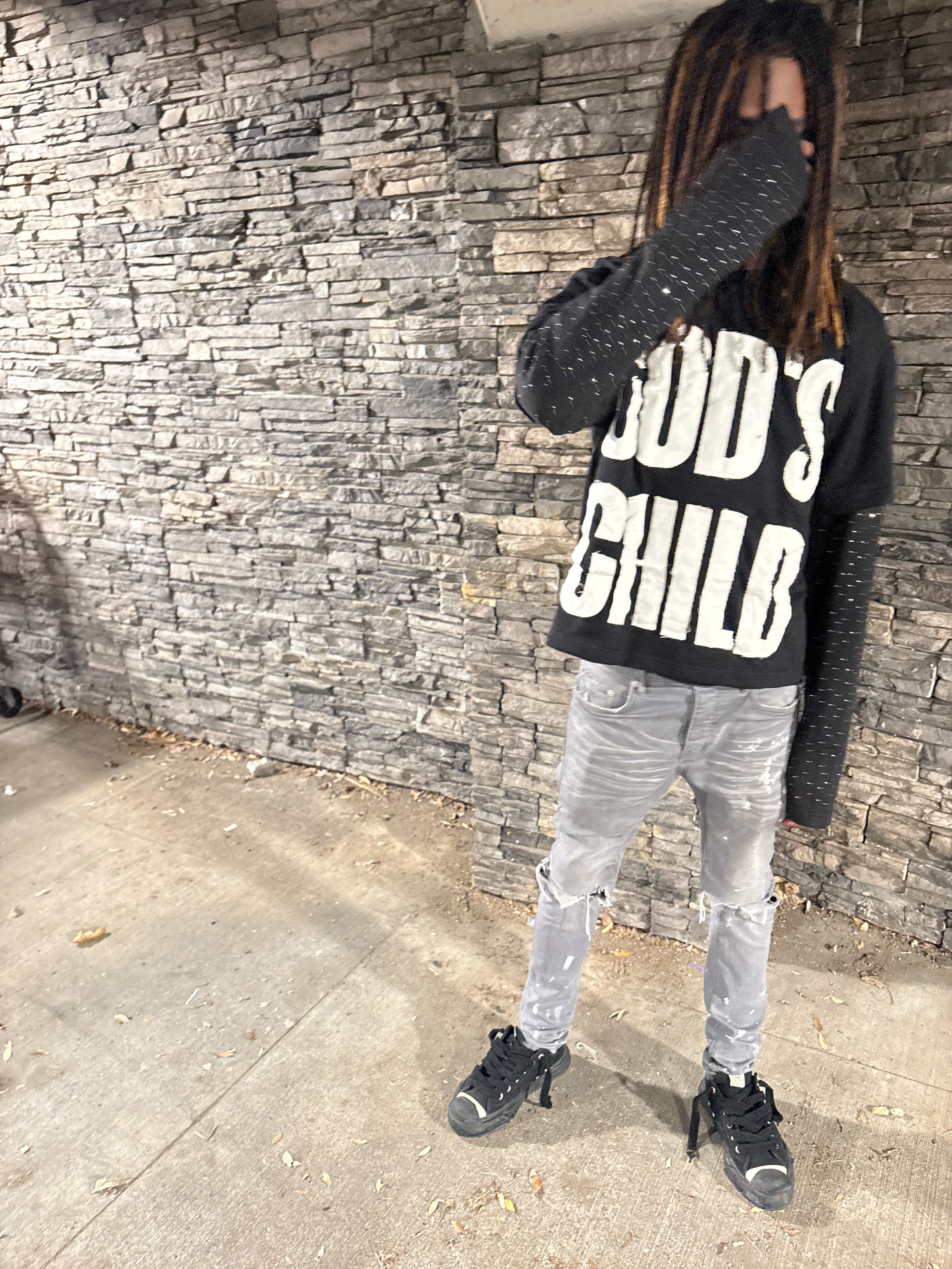 God Child Thermal Rinestone Long Sleeve