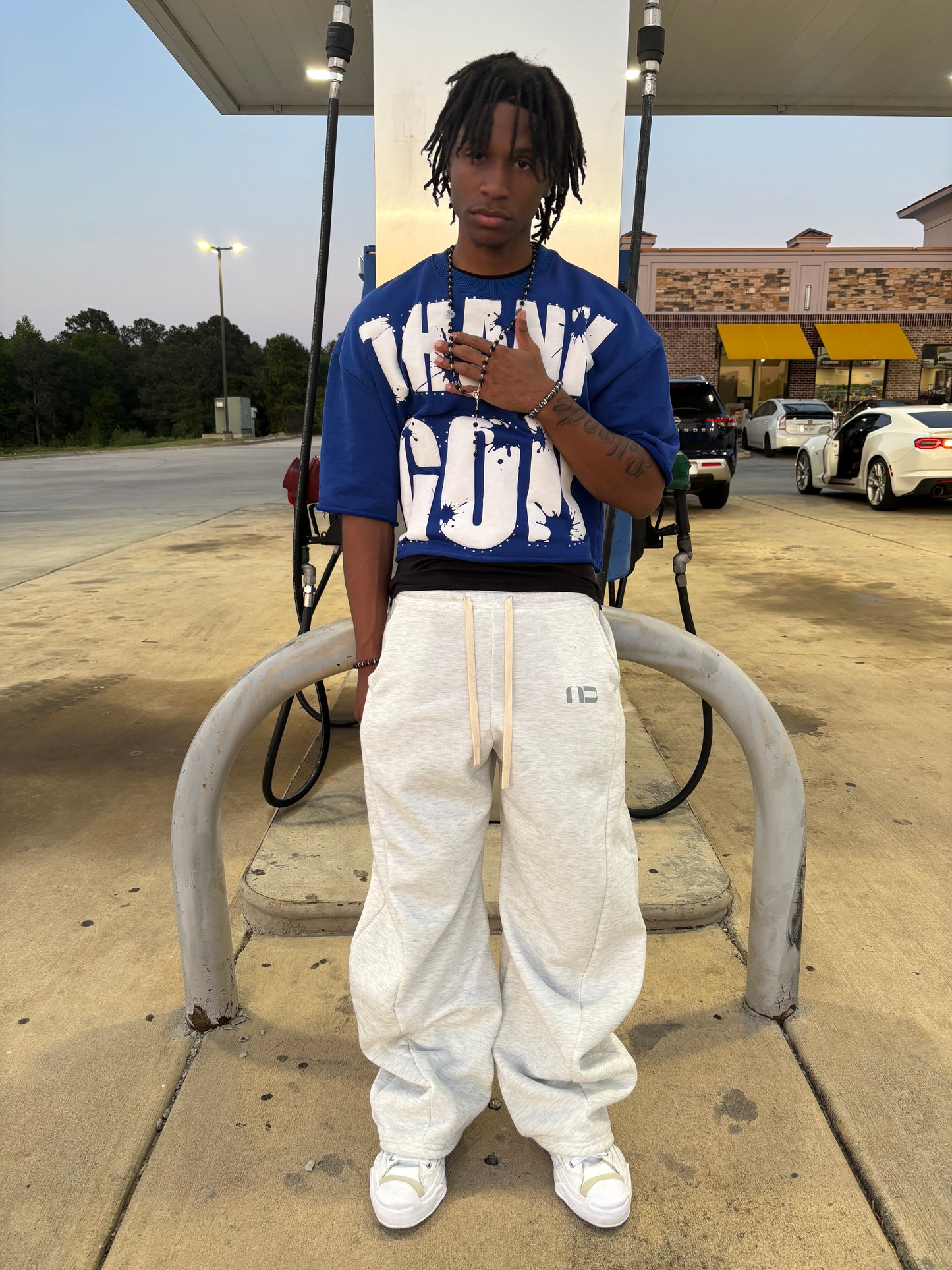 “RULE #1” (BLUE) DROP SHOULDER TEE